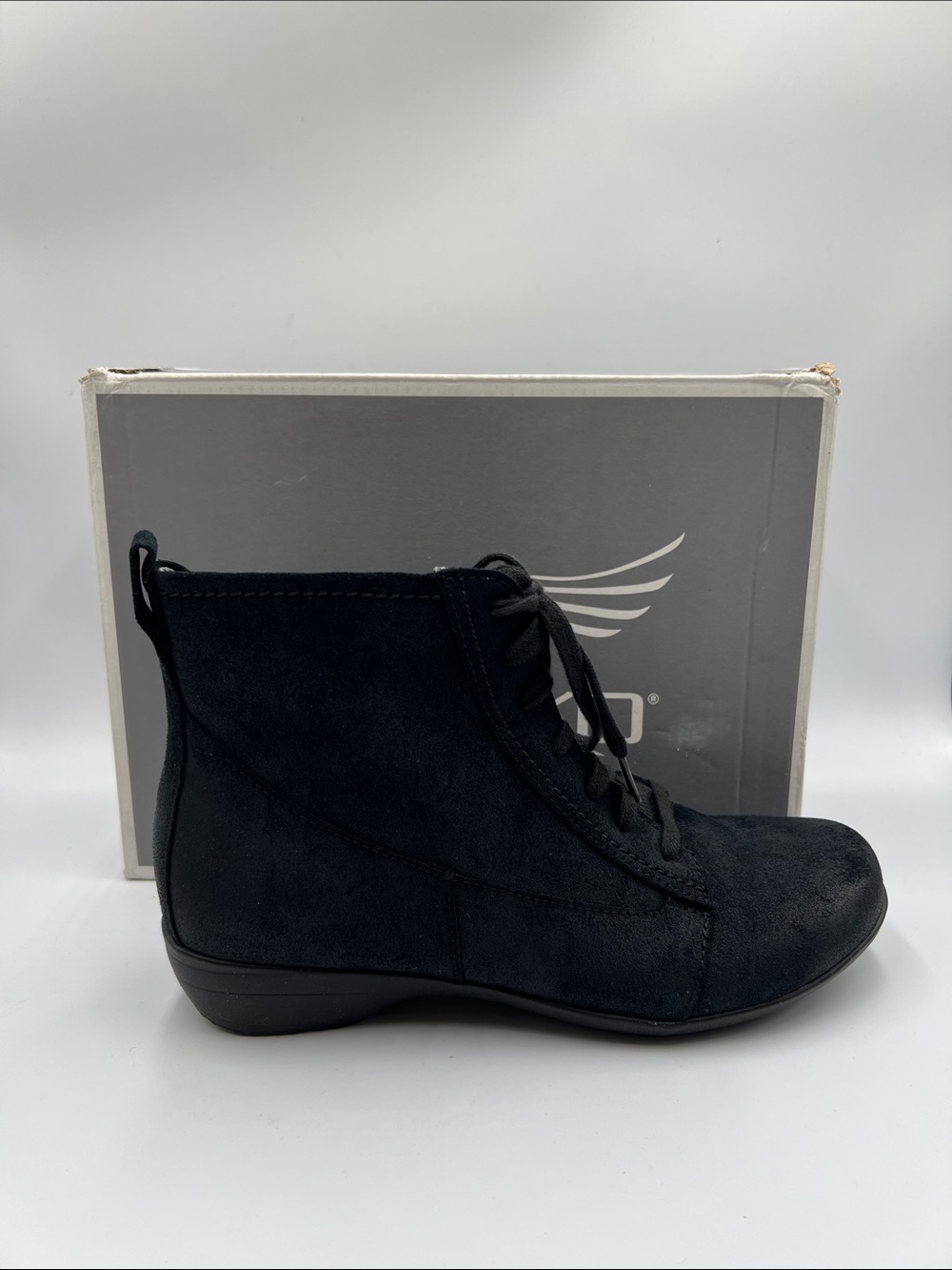 Dansko Fergie suede leather ankle boots bootie lace-up zipper black new 38 8